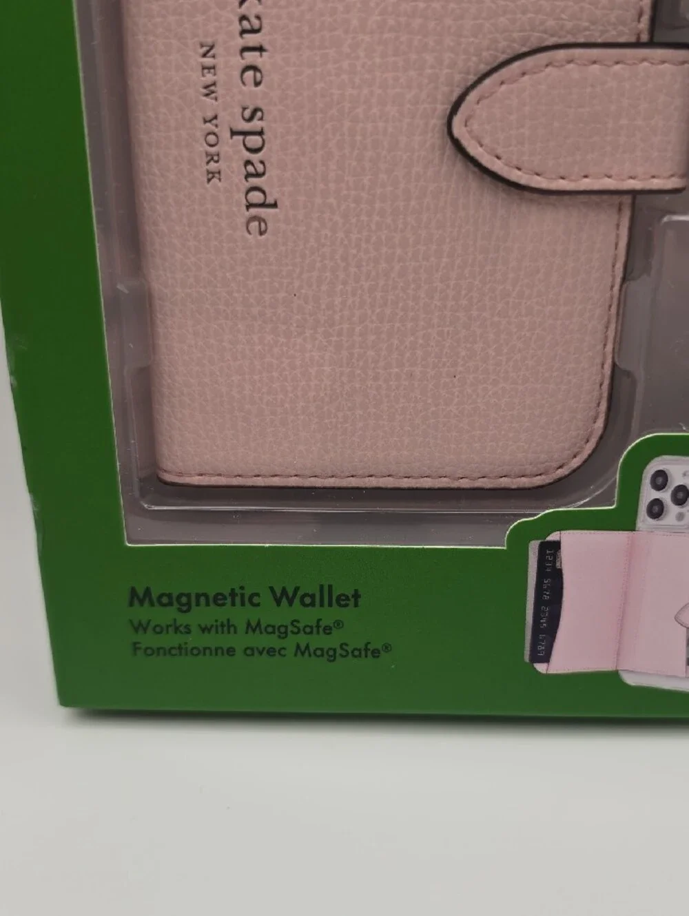kate spade Pink Magnetic Wallet for Phone Case with Card Slots